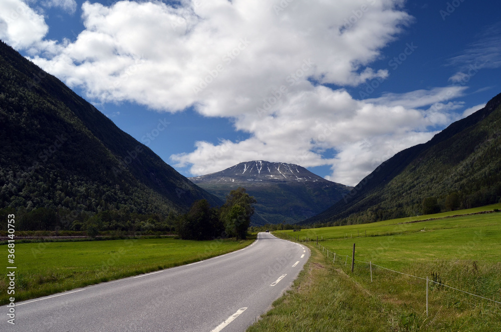 Road 37 near Rjukan,Norway summer landscape.