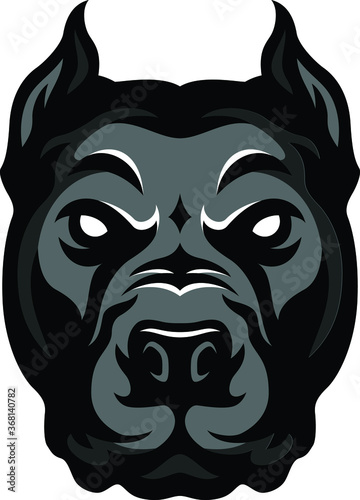Head of Aggressive American Bully Dog