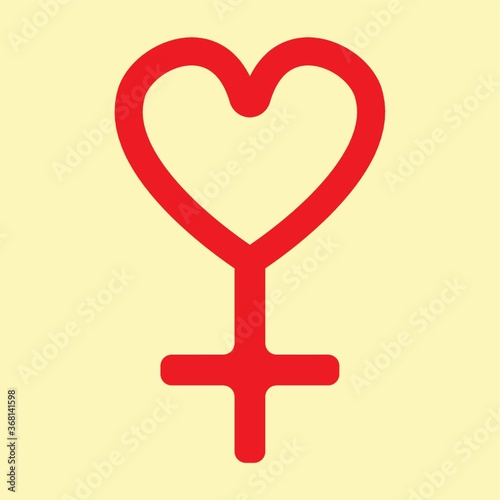 heart shaped female gender symbol