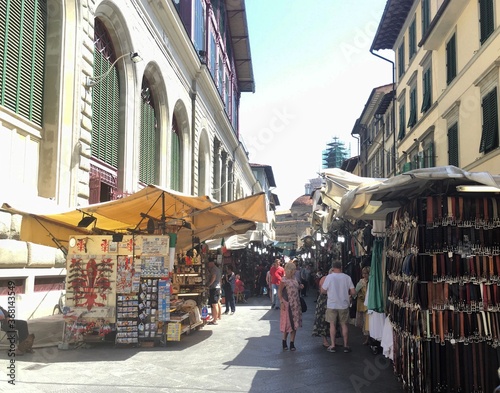 street in the city, Florence, Italy, marketplace 