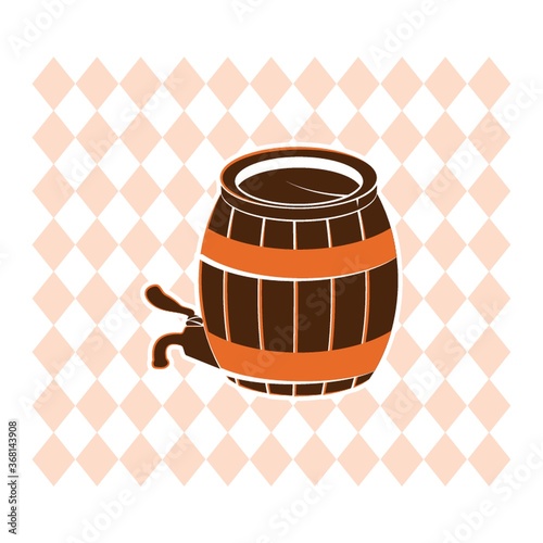 wooden barrel with tap