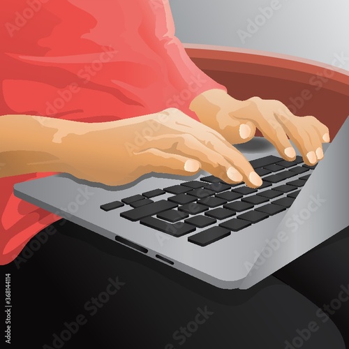 person using laptop