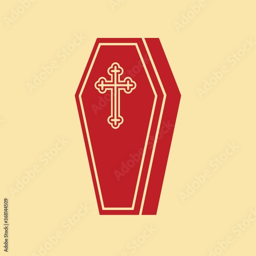 coffin with cross