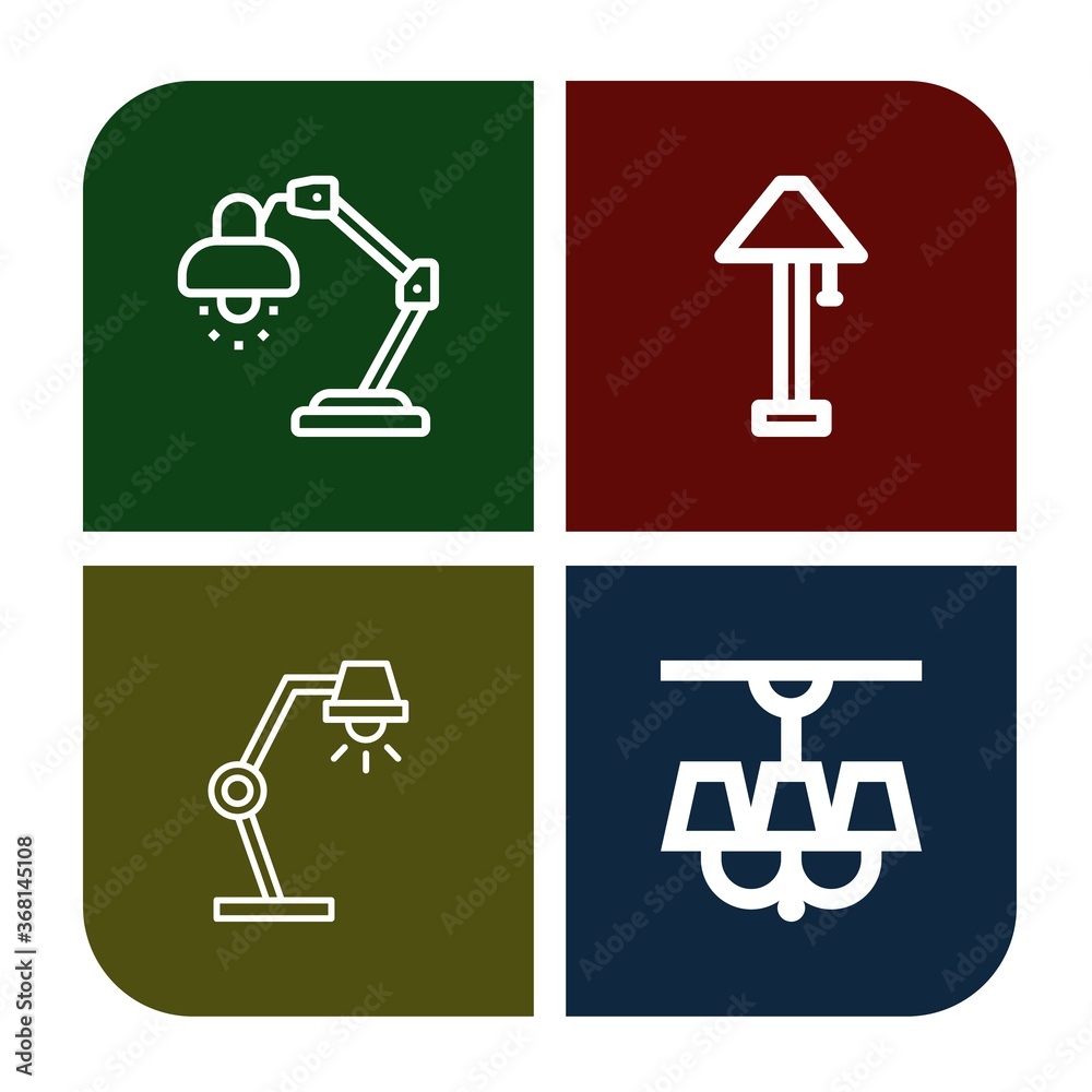 Set of incandescent icons Set of incandescent icons