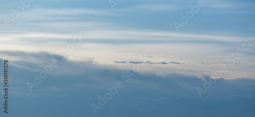 blue sky background with tiny clouds. panorama