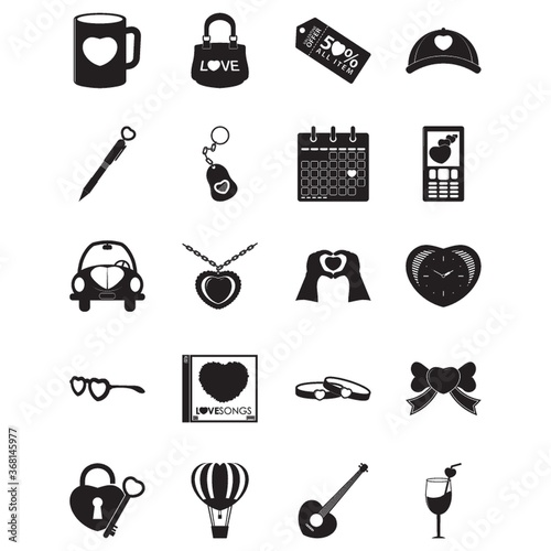 set of heart icons