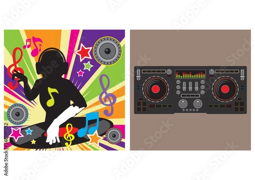 dj player and turntable