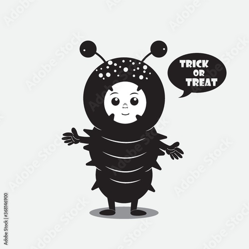 person in a costume saying trick or treat