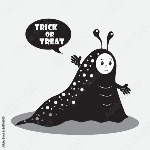 person in a costume saying trick or treat