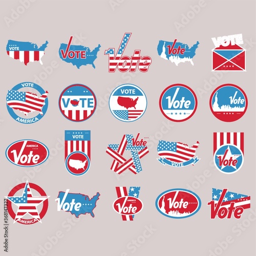 usa vote labels collection