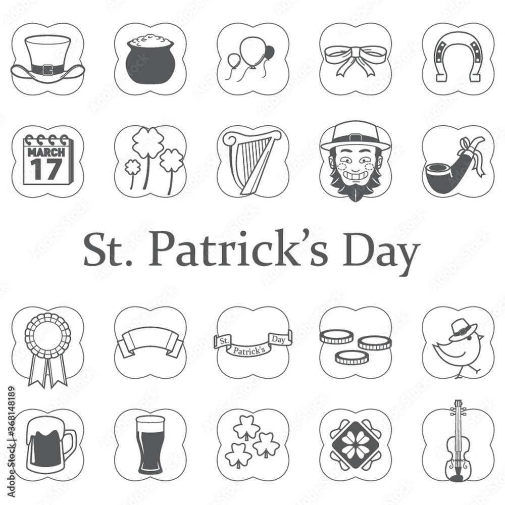 set of saint patrick's day icons set of saint patrick's day icons