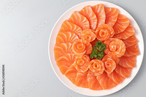 salmon sashimi flower