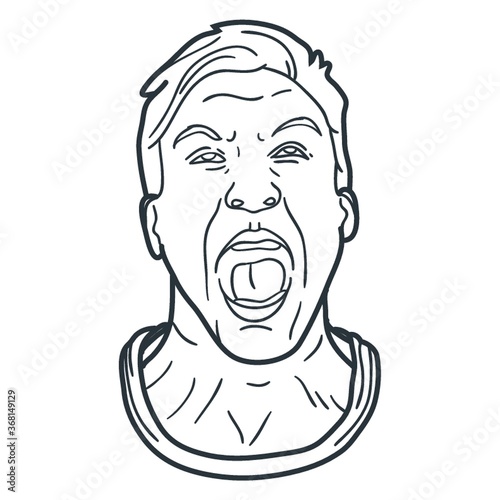 angry man shouting expression