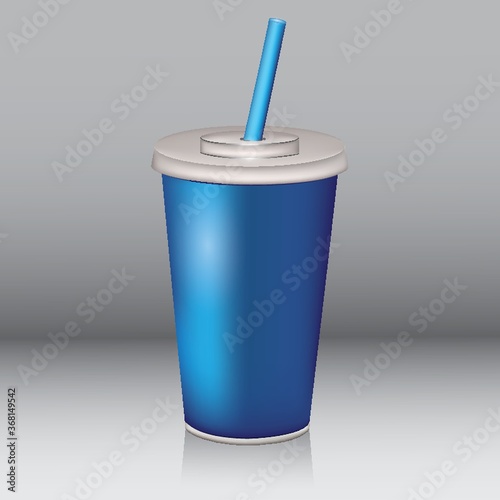 paper cup with drinking straw