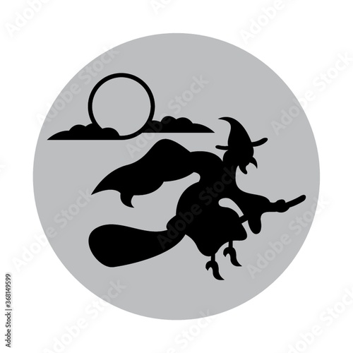 witch flying on a broomstick