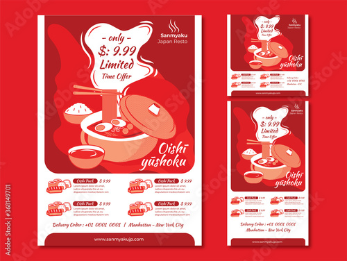 Japanese Restaurant Flyer - Instagram Post & Stories