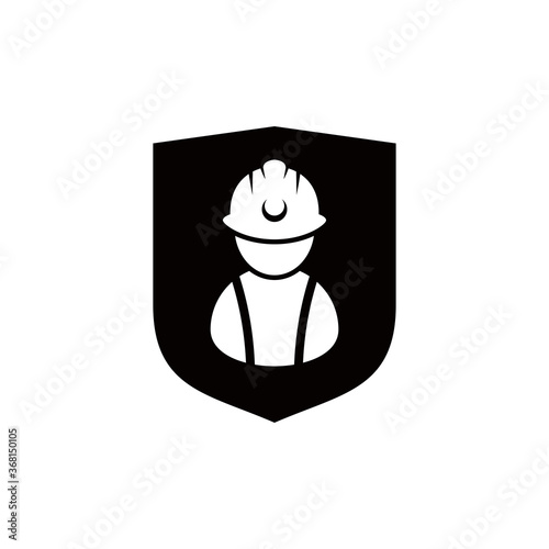 Worker construction logo. Construction vector icon.