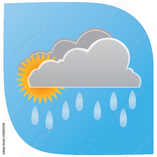 rainfall with clouds and sun