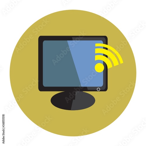 monitor with wi fi icon