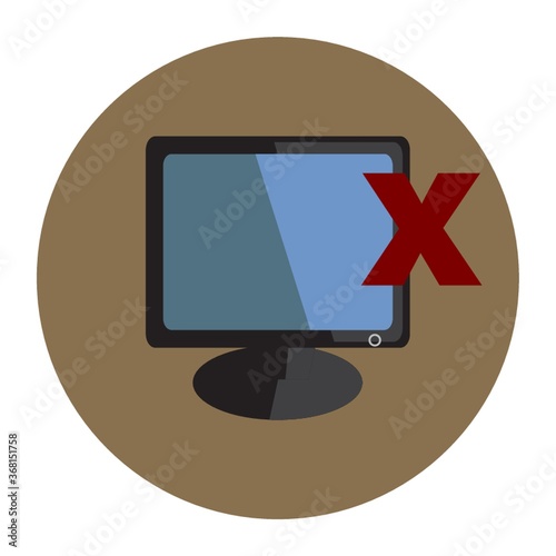 monitor with delete icon