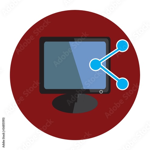 monitor with share icon