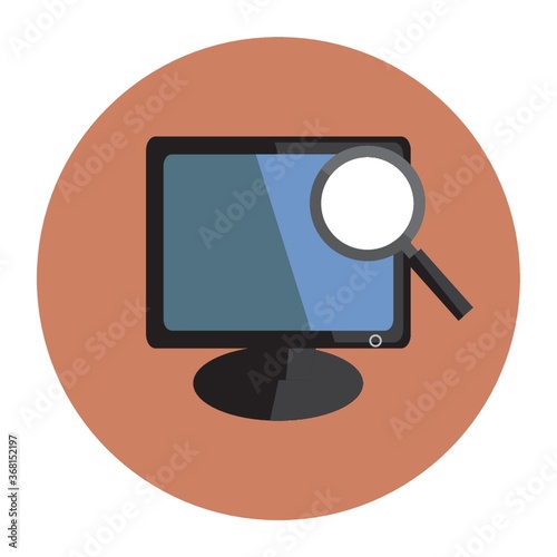 monitor with search icon