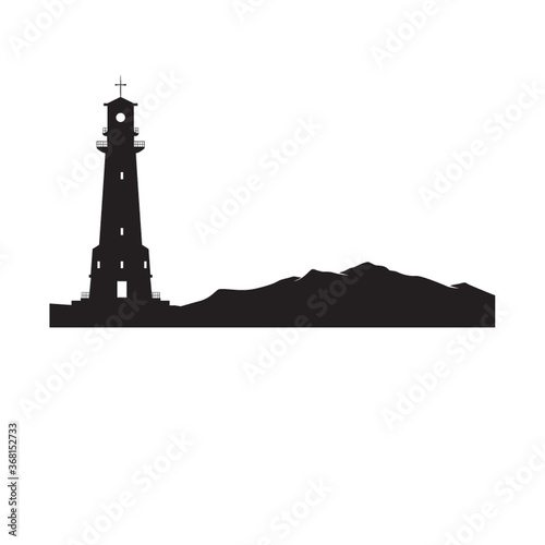 silhouette of a light house