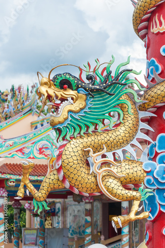 China dragon, Chinese temple in thailand. © nikonlike