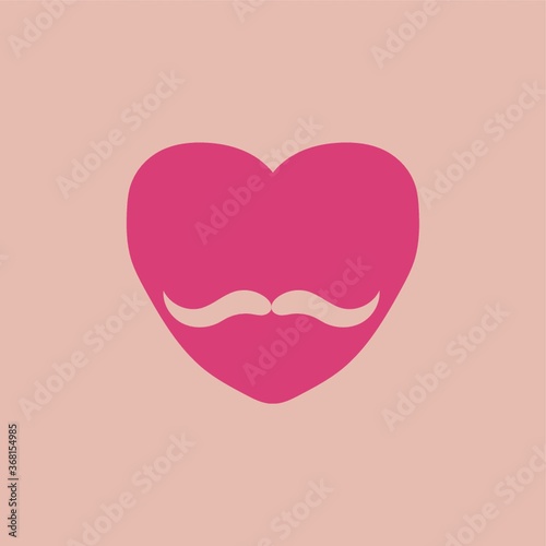 heart with mustache