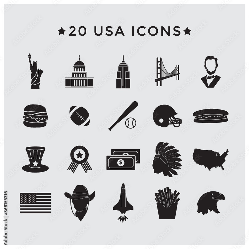 Obraz premium usa icons set