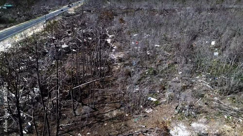 Mexico Beach, Florida - Aerial views of the forest show the debris remnants of homes and businesses left by Hurricane Michael, a Category 5 storm, which struck in October 2018. photo