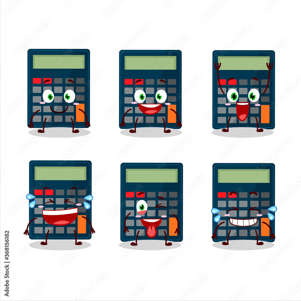 Cartoon character of calculator with smile expression Cartoon character of calculator with smile expression
