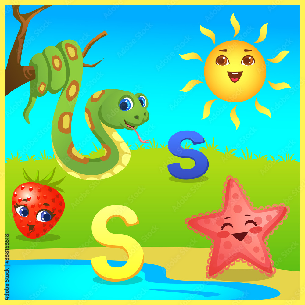 Fototapeta premium letter s for kids learning