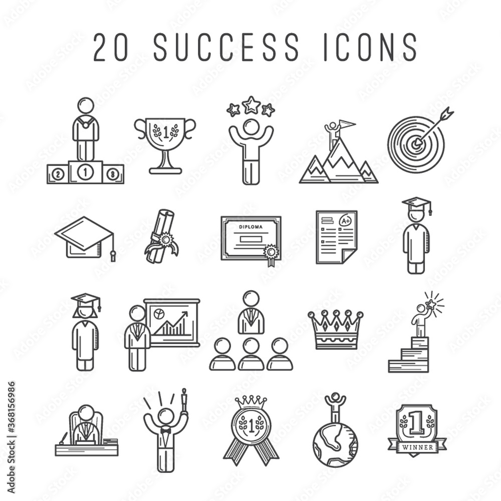 set of success icons set of success icons