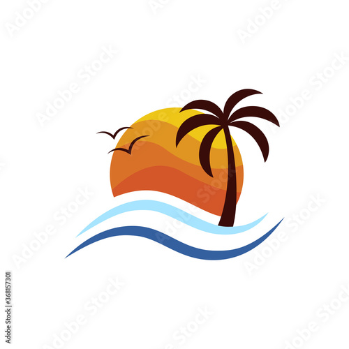 Beach Logo Design Template