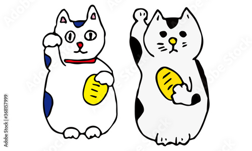 手描きの招き猫