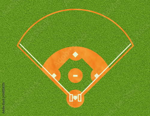 Baseball softball field illustration background
