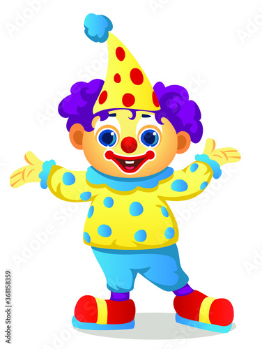 funny clown standing with smile