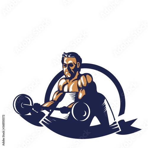 bodybuilder lifting barbell poster