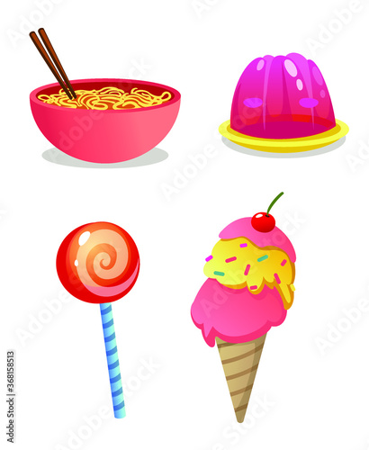 set of food items for kids