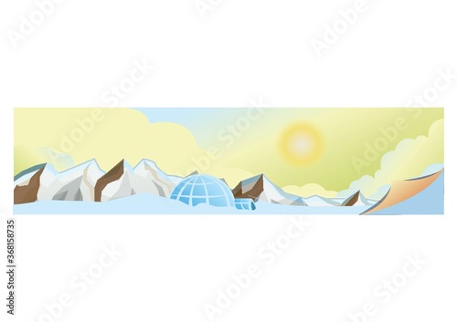 ice caps and igloo banner