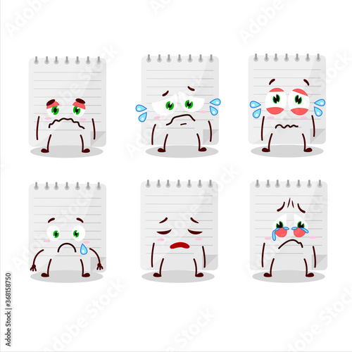 Sticky notes cartoon character with sad expression