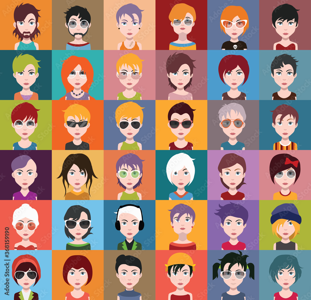 Collection of avatars ( Man and woman Characters ) Collection of avatars ( Man and woman Characters )