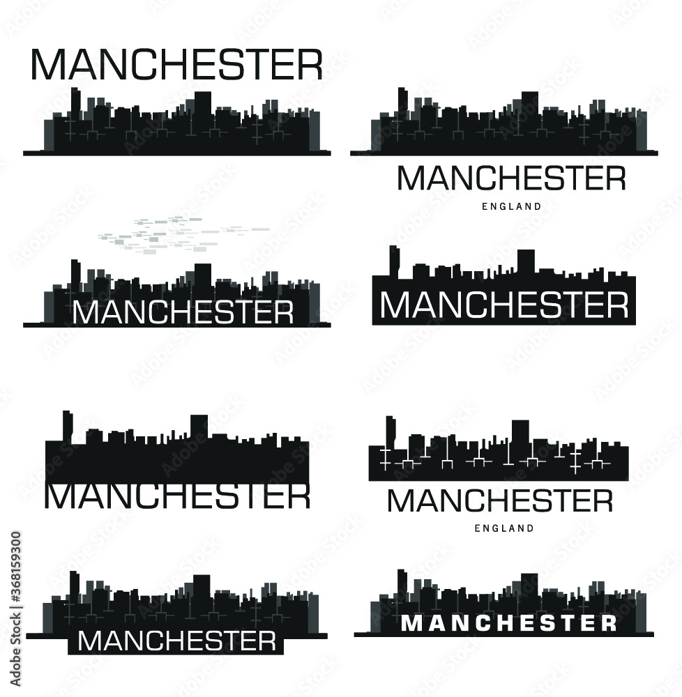 Vector Manchester city silhouettes