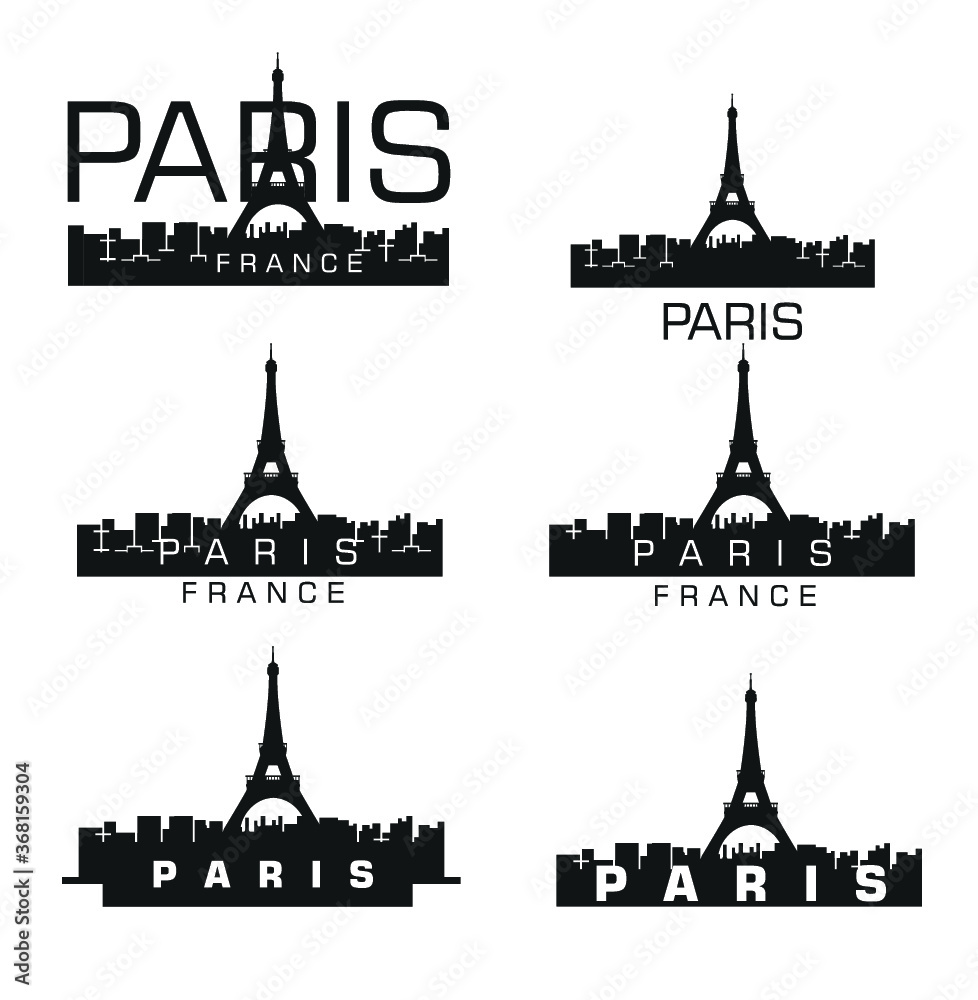 Fototapeta Paris city silhouettes