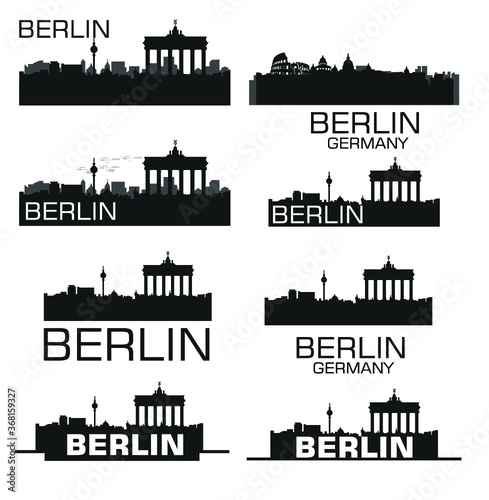 Vector Berlin city silhouettes