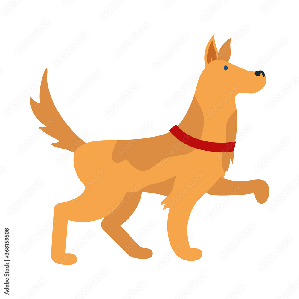 little dog mascot walking character
