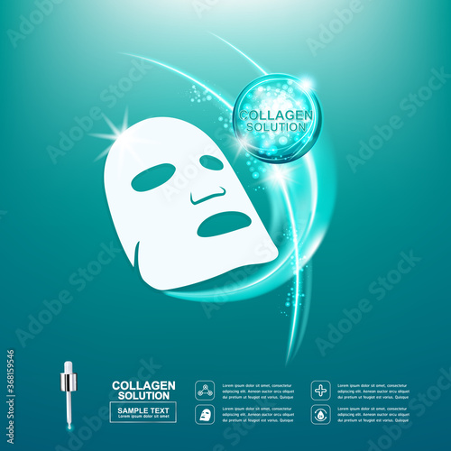 Collagen Serum and Vitamin Background Concept Skin Care Cosmetic.
