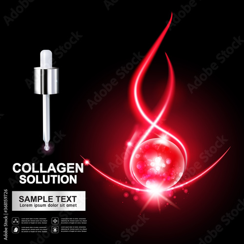 Collagen Serum and Vitamin Background Concept Skin Care Cosmetic.