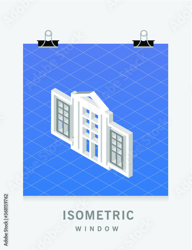 Window icon isometric view vector